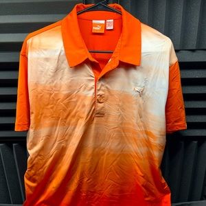 Puma Golf Polo Shirt XL Dry Cell Rickie Fowler Orange / White